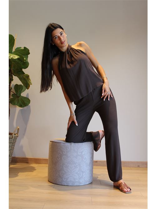 Pantalone a palazzo in viscosa DIECI MINUTI | 553862